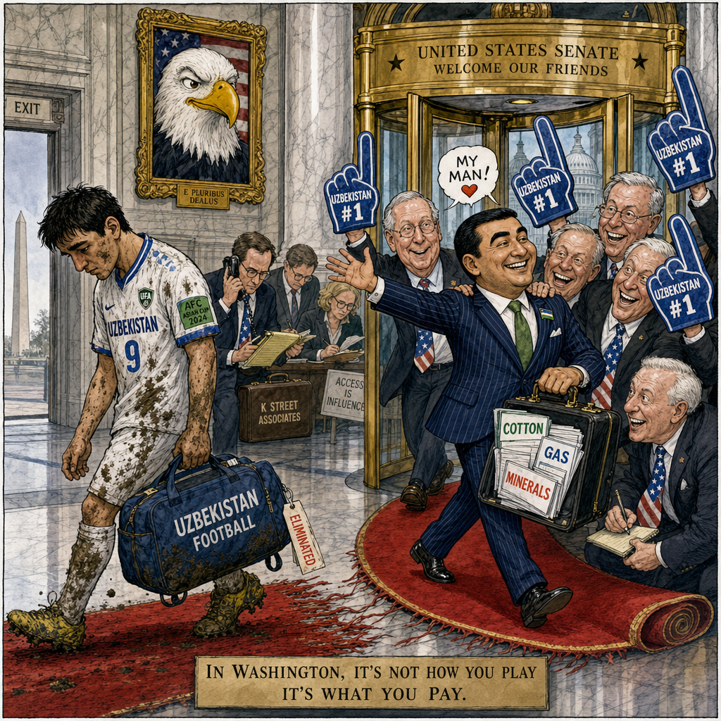 Political cartoon: Knocked out of the tournament, but somehow still in the running.