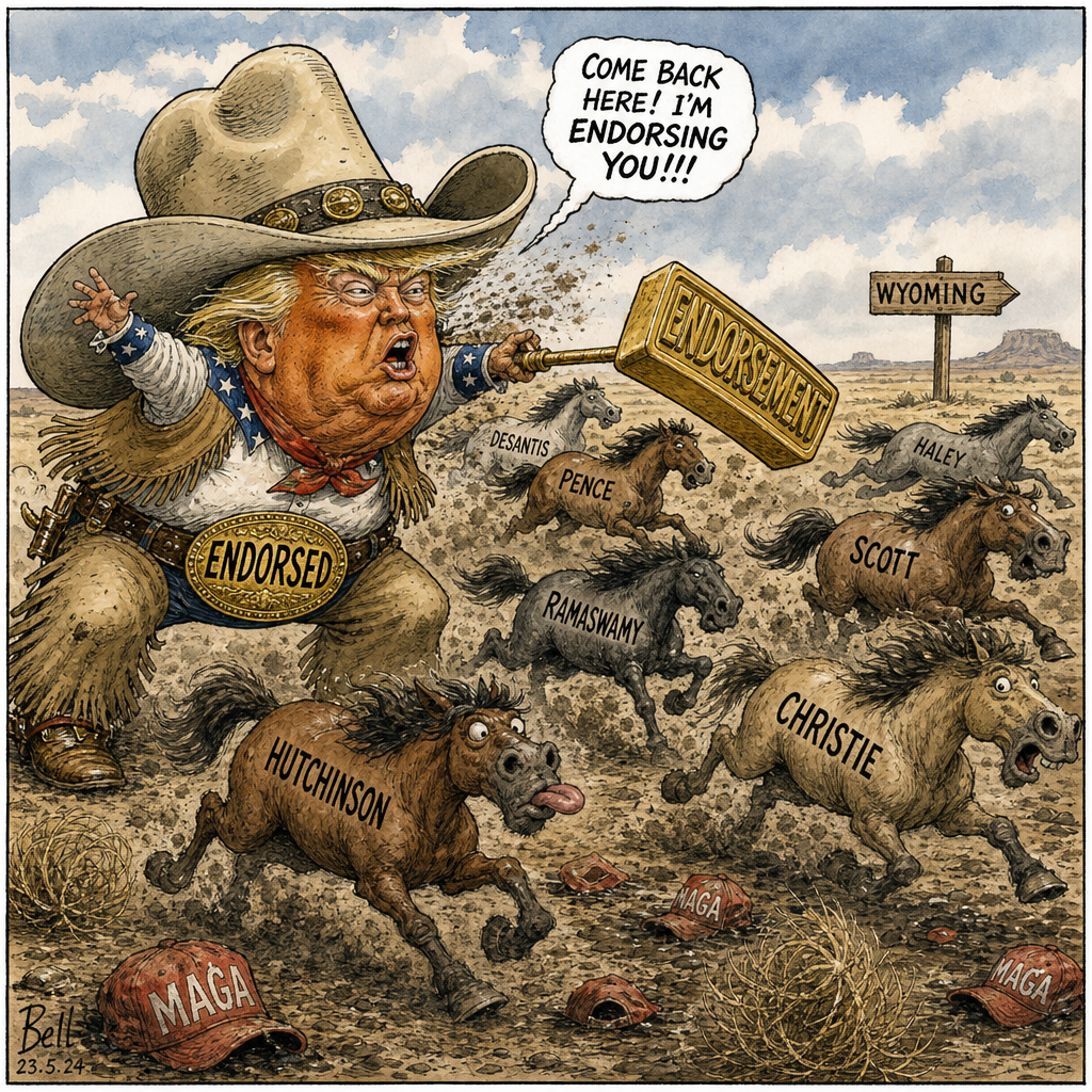 One wonders whether the herd has stopped listening to the rancher.