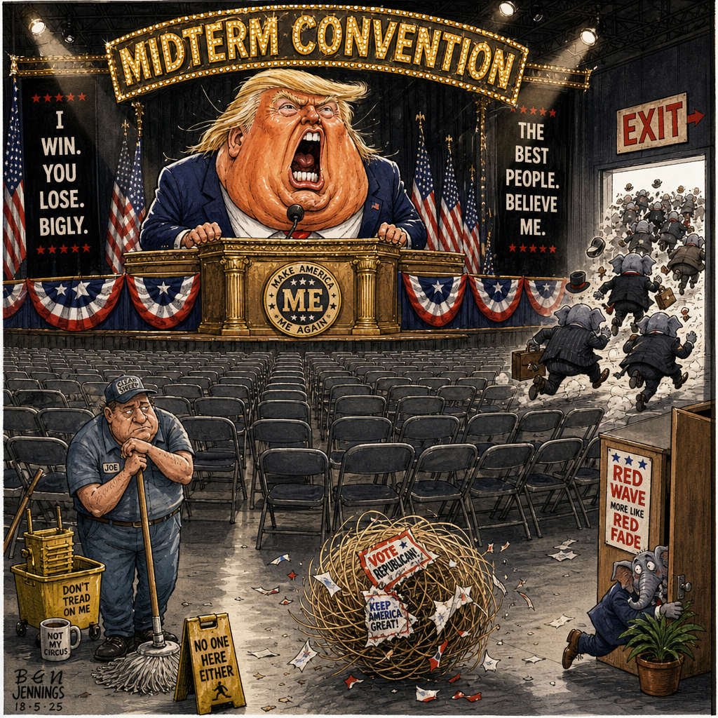 Political cartoon: The people have spoken — mostly by leaving.