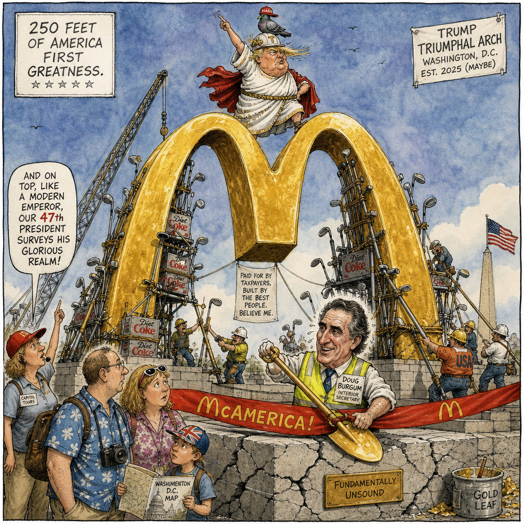 Political cartoon: They say it will last a thousand years — the invoice, at least.