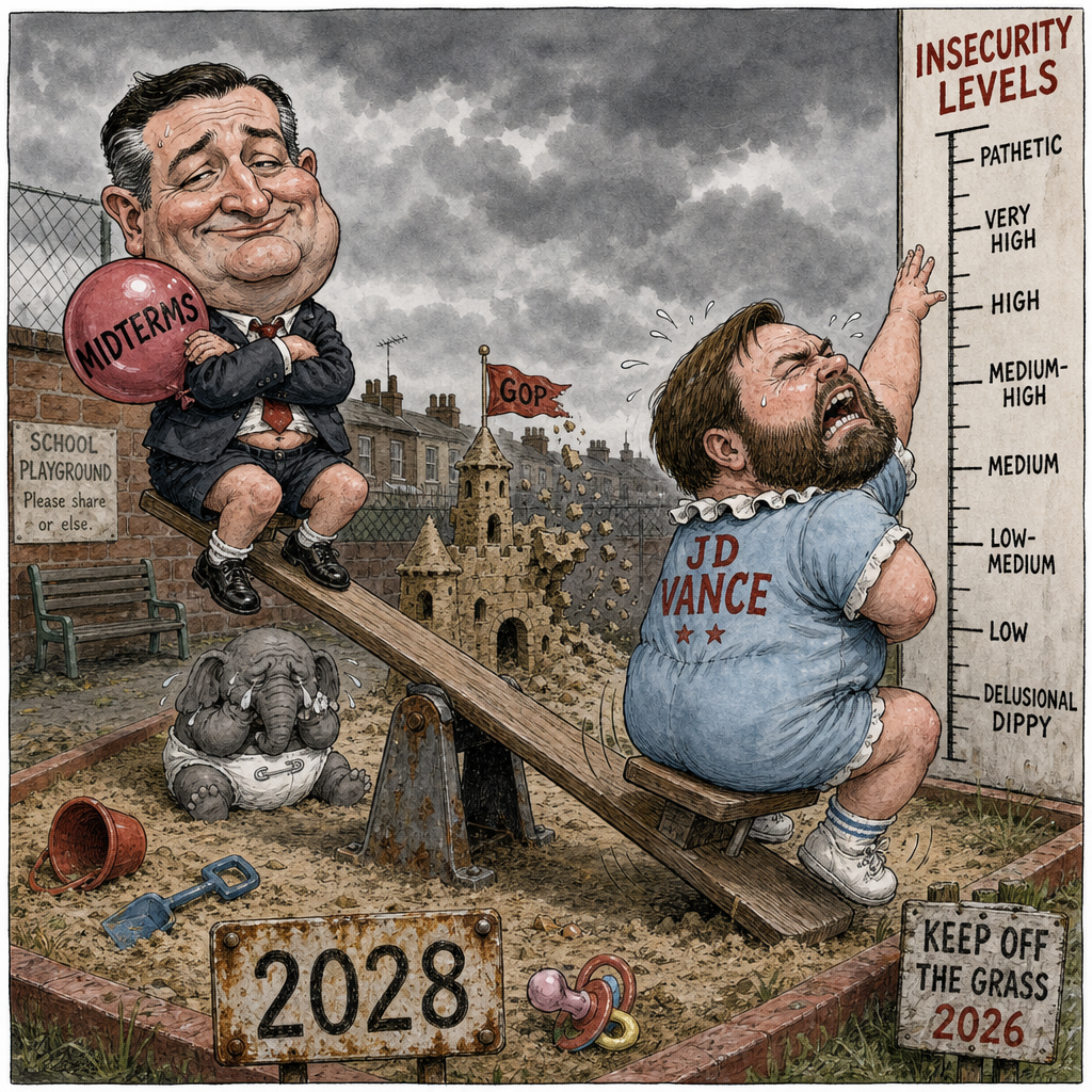 Political cartoon: The grown-ups assured everyone they were entirely focused on the midterms.